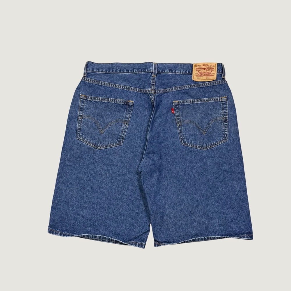 Levis 569 Loose Straight Denim Shorts Mens 36 Blue Jean Rugged Casual